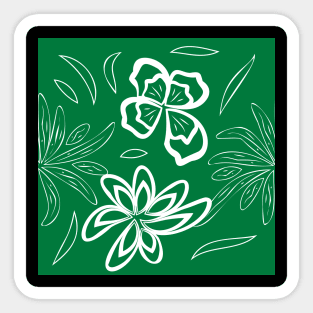 pattern with flowers and leaves Sticker